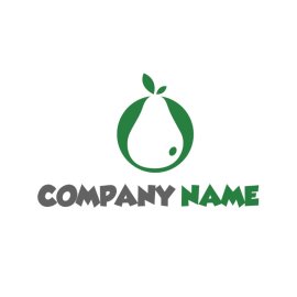 Pear logo png fruit logo template, green color vector