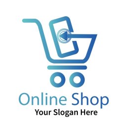 Shopping cart png gradient blue vector shopping bag