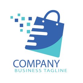 Shopping logo png blue shopping bag vector