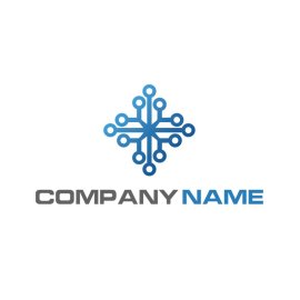 Technology logo png digital vector png, blue abstract icon