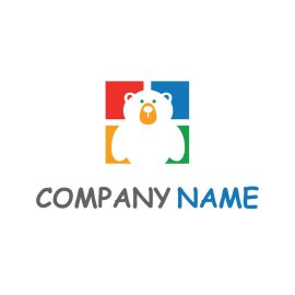 Teddy bear silhouette business logo design