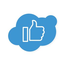 Thumbs up png blue cloud server vector