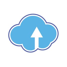 Up arrow png blue server cloud vector