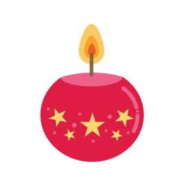 Magenta Pink Round Candle PNG Star Design Candle Vector