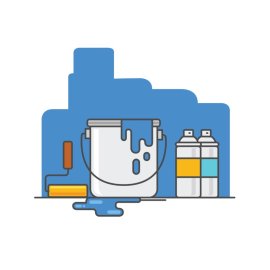 Paint Tools PNG Painting Tools And Equipments With Paint Cans Vector