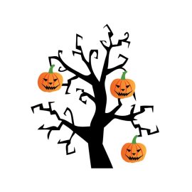 Halloween Tree PNG Scary Pumpkin Scary Tree Vector
