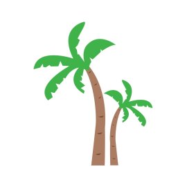 Palm Tree PNG Green Color Coconut Banana Tree Vector