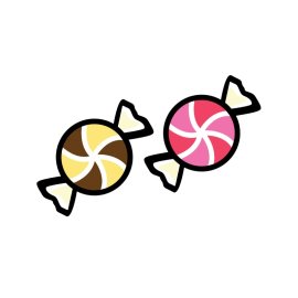 Candies PNG Two Sweet Pink And Brown Toffee Vector