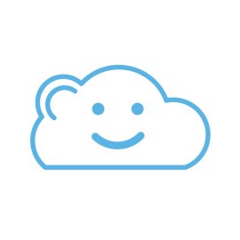 Happy Cloud PNG Blue Color Cartoon Vector