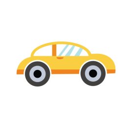 Car PNG Yellow Vehicle Simple Vector Drawing
