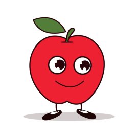 Cartoon Apple PNG Happy Face Cartoon Face Fruit