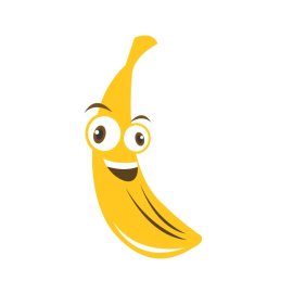 Cartoon Banana PNG Happy Face Vector Cartoon Flat Design