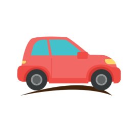 Cartoon Car PNG Flat Style Red Color Car Vector