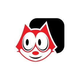 Cartoon Cat PNG Red Color Cat Mascot Vector