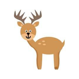 Cartoon Deer PNG Flat Deer Simple Animal Vector