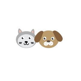 Cat Dog PNG Cartoon Flat Brown Grey Pet Vector