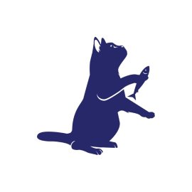 Cat Silhouette PNG Cat Holding Fish Shadow Vector