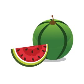 Watermelon 3d PNG Fruit Green Red Watermelon Vector Illustration