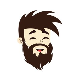 Laughing Man PNG Flat Smiling Man Head Vector