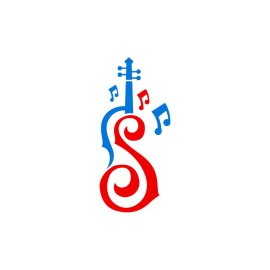 Abstract Guitar PNG Blue Red Musical Notes Vector