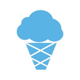 Ice Cream PNG Simple Flat Blue Ic Cream Silhouette Vector