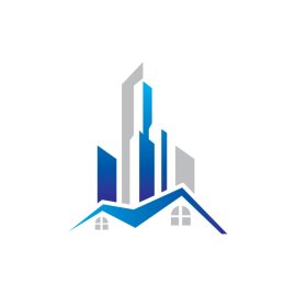 Realestate Buildings Design PNG Blue Grey Building Vector Illustration