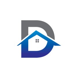 Realestate PNG Abstract D Letter House Roof Design Vector