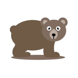 Bear PNG Brown Cute Bear Flat Cartoon Animal