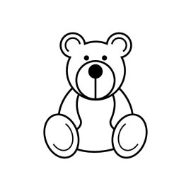 Bear PNG Teddy Bear Outline Vector Kids Toy