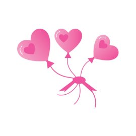 Heart PNG Pink Heart Ballon Valentine Day Vector