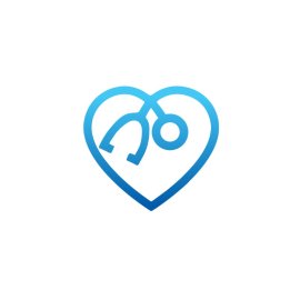 Heart Shaped Stethoscope Vector Free Blue Heart PNG Gradient Vector Design