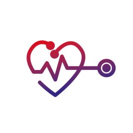 Heart Shaped Stethoscope With Heartbeat Free Heart PNG Gradient Vector Design