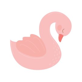 Beautiful Swan PNG Pink Color Abstract Swan Mascot Vector