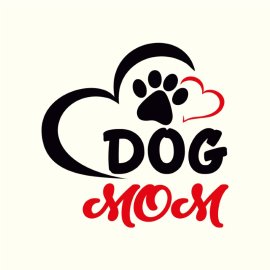 Red Black Cute Lettering Dog Mom PNG Typography Poster