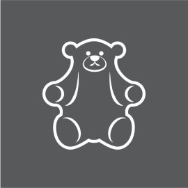 Teddy Bear PNG White Outline Bear Vector