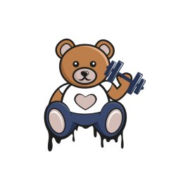 Teddy Gym PNG Teddy Bear Vector Flat Style Fitness Gym Mascot