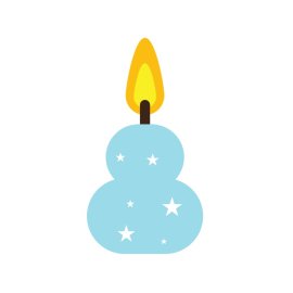 Designer Candle PNG Blue Star Design Vector