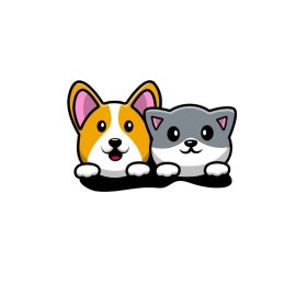 Pet PNG Cartoon Cat Dog Mascot Vector Illustration