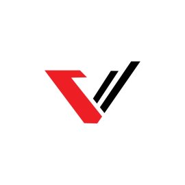 Letter V Monogram PNG Red Abstract Icon Vector