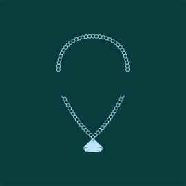 Diamond Necklace PNG Blue Jewelry Icon Vector