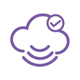 Wifi Connected PNG Pureple Color Cloud Server Connected Successfully Sign Vector