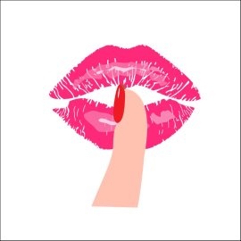 Lip Kiss Mark PNG Stay Quiet Sign Pink Color Lips Vector