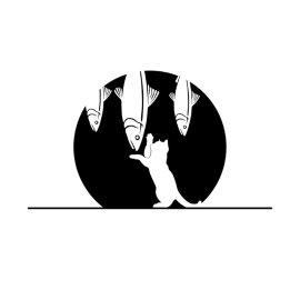 Fish Snacks PNG Cat Silhouette With Fish Graphic Vector