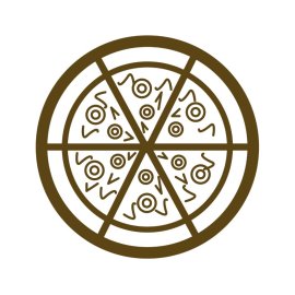 Pizza Graphic PNG Abstract Simple Brown Vector