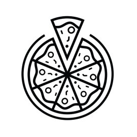 Pizza Outline PNG Pizza Black Outline For Pizza Packaging Vector