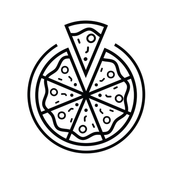 Pizza Outline Png Pizza Black Outline For Pizza Packaging Vector - Freepng