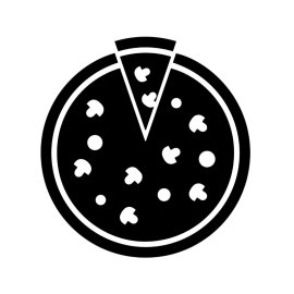 Pizza Silhouette PNG Pizza With Mushroom Toppings Vector