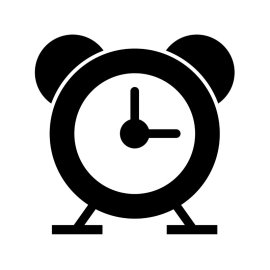 Alarm Clock Icon PNG Time Silhouette Vector