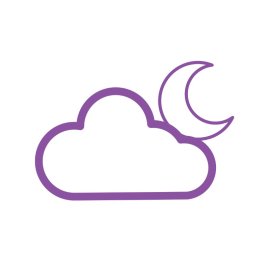 Cloud Outline PNG Purple Color Night Time Vector