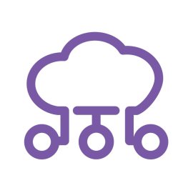 Cloud Outline PNG Purple Color Vector